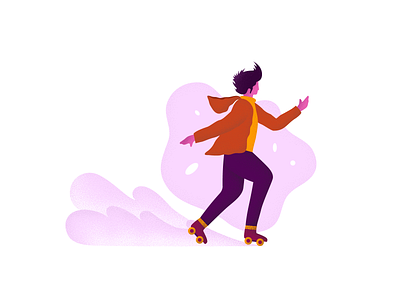 Skating boy boy character character art clouds illustration play skating skating boy texture