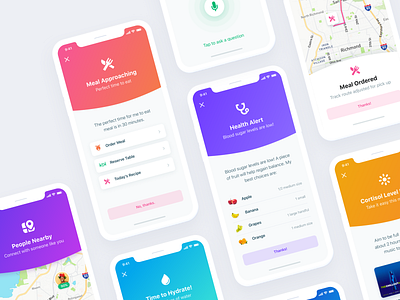 Some Popups app fitness app health app health coach healthy healthy lifestyle ios iphone map meals ui ux workout