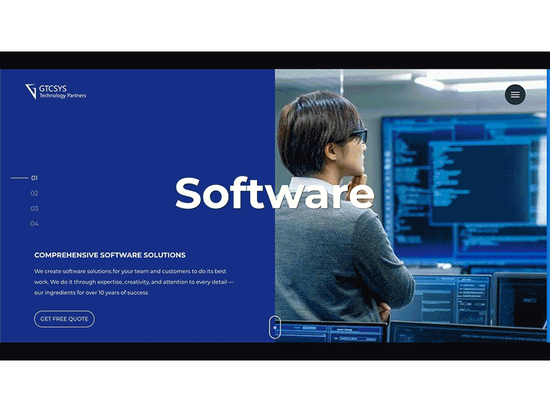 GTCSYS Website Design blue branding clean corporate design illustration psd simple typography ui webpage design website