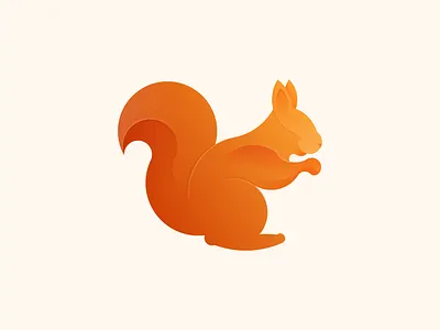 Squirrel colorful gradient illustration logo orange orange logo squirrel