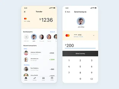 Money Transfer- mobile app adobe xd bank app clean design digital figma finance app ios mobile money transfer sketch tech ui ux