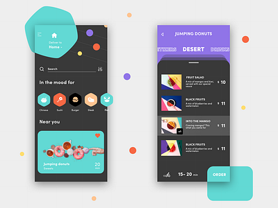 Food Delivery App (Dark Version) colorful dark darkmode delivery design food food app food delivery ui uidesign ux