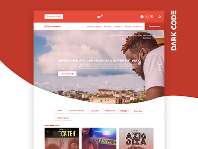 Dark Code Daily UI 30 - Day 07 Music streaming interface africa app app design apps design dailyui dark code design design concept dribbble interface interface design music app streaming app ui uiux design ux ux designer ux ui design web website
