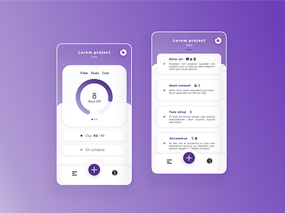 Project management app UI
