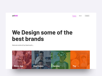 Projects Page agency brands landingpage portfolio ui uidesign userinterface ux webdesign