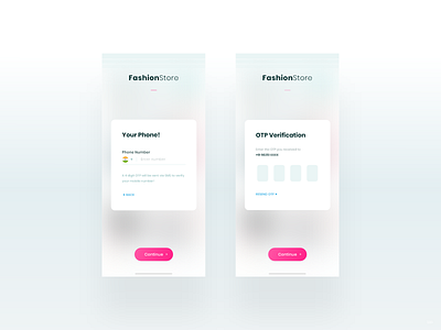 Phone Verification with OTP - FashionStore dialog e commerce fashionstore form ios android login minimal mobile verify new user otp phone number phone verification popup register registration shopping app signup steps ui ux
