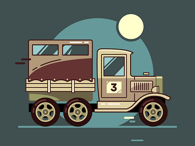 GAZ-AAA auto car challenge design febrally flat illustration soviet ussr vector vintage