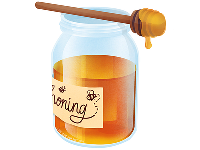 Honey Jar adobe photoshop cc bright color design food food and drink food illustration honey illustration illustrator cc photoshop