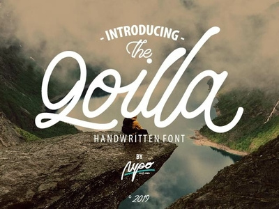 Qoilla Handwritten Font design illustration logo typography vector