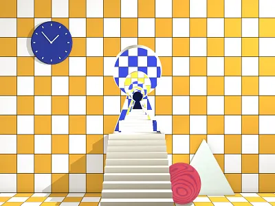 labyrinth. 3d cinema 4d design illustration