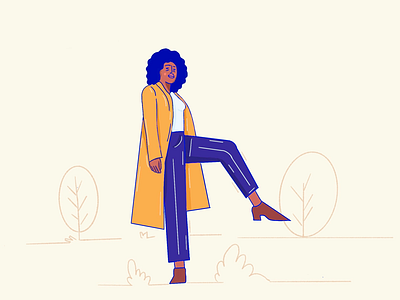 07/28 Not sure what to title this one - Stomp the yard? black black art character coat park woman yellow