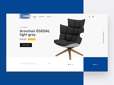 Furniture website concept button card chair design ecommerce furniture interface product site slider ui ux web