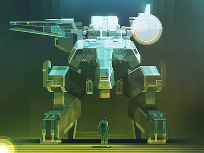 Metal Gear Rex digital folioart futuristic illustration james gilleard print robot sci fi texture