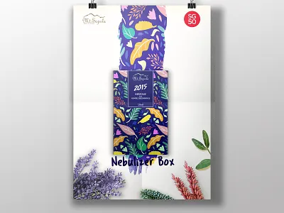 Nebulizer box 2d brand branding design illustration indentity nebulizer box oil trend trend 2019 trending typography