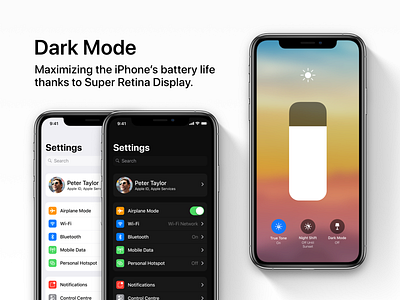 iOS 13 Concept - Dark Mode apple concept control center dark mode design ios ios 13 oled sketch ui ux