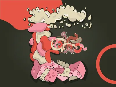 Letter E cheese colors concept design font design illustration letter art letter e lettering shadows shapes type type art worms