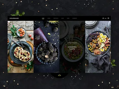 Gourmand - Portfolio Columns blog chef confectionary cooking cooking blog cuisine dinner drink food food blog graphic design menu card modern open table recipe restaurant sea food ux ui webdesig wordpres