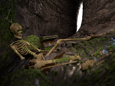 Skeleton 3d art blender blender3dart environment art