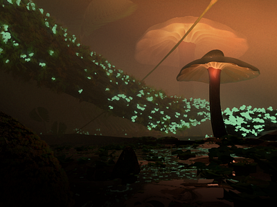 Mushrooms 3d art blender blender3dart environment art