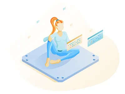 Game Dev Girl affinity blockchain crypto gamedev gaming girl ico illustration isometric