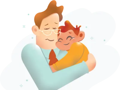Dad + son illustration