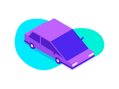 Just a car car design gradient color illustration isometric