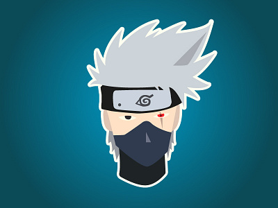 Kakashi Sensei Flat artwork design flat gradiant illustration kakashi naruto vector