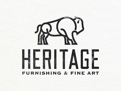 Heritage bison branding buffalo design illustration logo texture vector