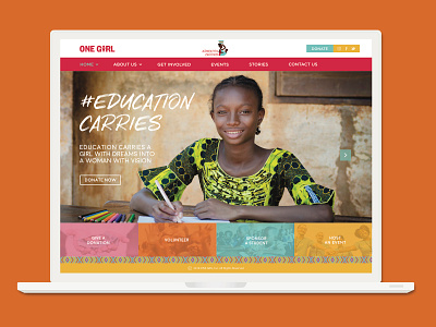 Education Carries Campaign Homepage Design africa campaign color education homepage nonprofit pattern web design web layout