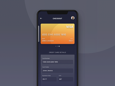 Checkout screen card checkout mobile uichallange uichallenge02 uidesign ux