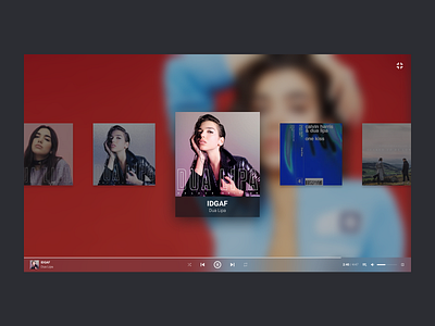 Fullscreen - Music Player app artist concept minimal music player redesign ui ux web