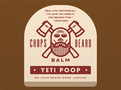 CHOPS Beard Balm - Yeti Poop ax beard beard balm brand crossbones labe design label logo packaging skull