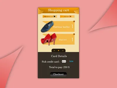 Daily UI #58 - Shopping Cart add to cart affinity designer card details cart credit card daily 100 challenge daily ui 58 dailyui 58 heels high heels leather leather shoes my cart orange shoes shop shopping shopping app shopping cart ui design