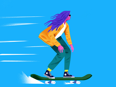 Skating lady👩 adobe character characterdesign design designinpiration dribbble dribbbleshot graphicdesign illustration minimal minimaldesign skating ui uibanner ux vector