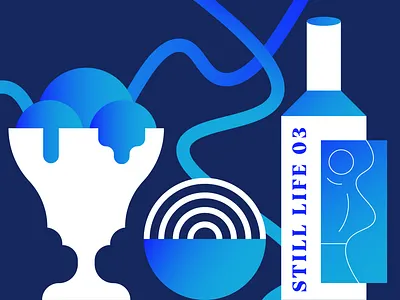 Still Life_03 ice cream illustration onion still life wine woman