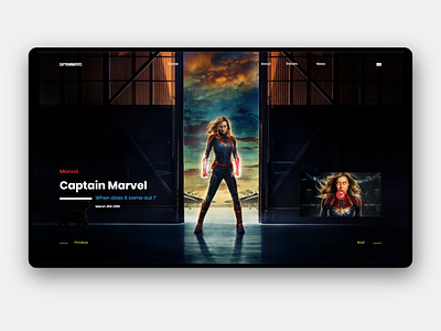 Captain Marvel UI app captain marvel design designer graphic icon layout learning marvel minimal movie movie app simple design site design ui web design weblayout