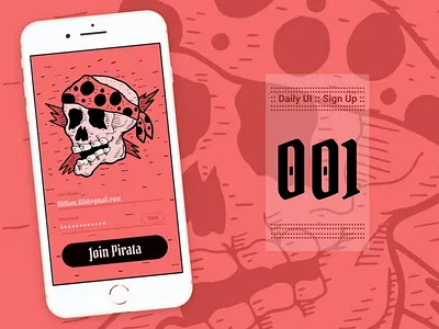 DAILY UI - #001 - Sign up dailyui dailyui 001 design illustration pirate skull