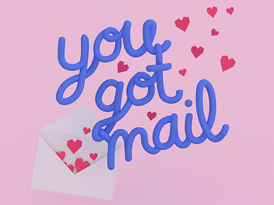 love letter 3d lettering blender blender3d