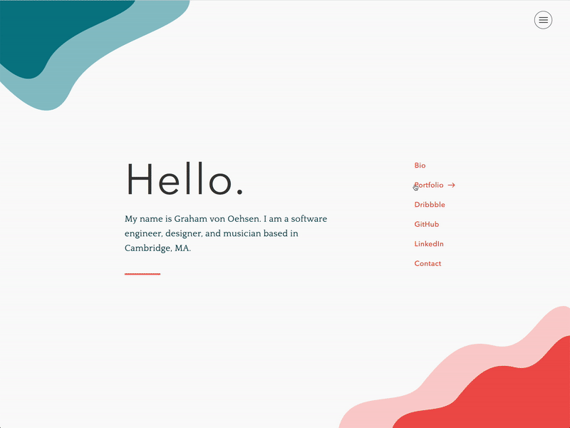New Portfolio Website animation first shot portfolio react.js ui website