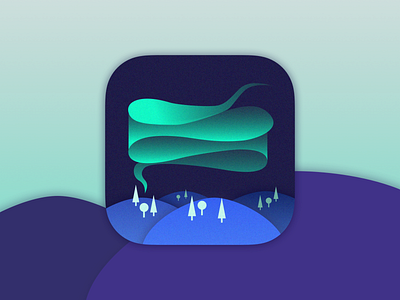 App Icon - Daily UI 005 app aurora aurora borealis daily 100 daily ui daily ui 005 dailyui dailyui 005 design illustration logo northern lights ui ui ux design uidesign vector