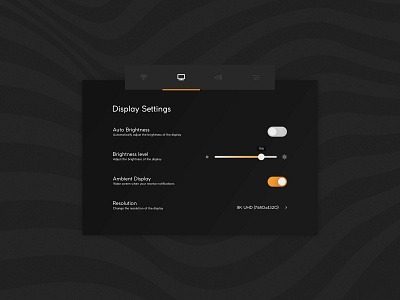 Daily UI: #007 Settings black brightness daily 100 daily ui dailyui display display settings grey overlay settings tv ui ux