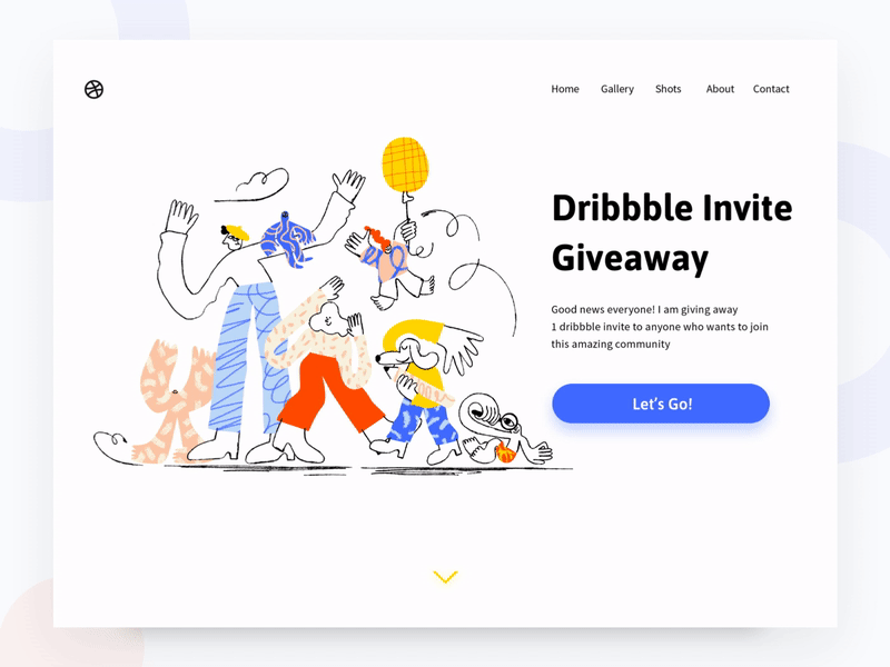 Dribbble invitation giveaway art character colors design doodle flat fun graphic illustration invite landing saintpetersburg type typography ui ux vector vivid web