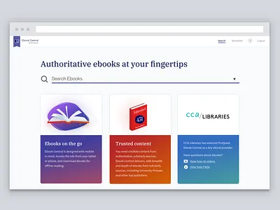 Ebook Central Rebranding Concept ebooks illustration product design typography ui design ux ui design visual design web design