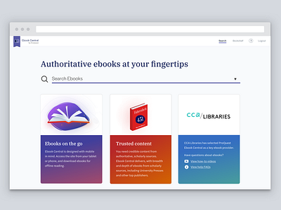 Ebook Central Rebranding Concept ebooks illustration product design typography ui design ux ui design visual design web design