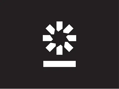 Mark Exploration burst circular geometric logo mark minimal pinwheel radial star