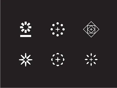 Mark Exploration burst geometric logo mark minimal plus radial