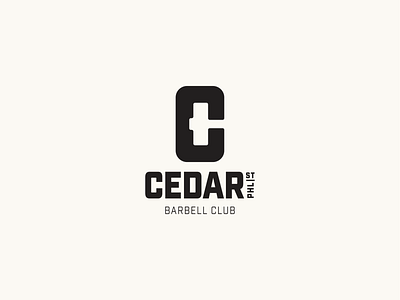 Cedar Street Barbell Logo barbell branding logo