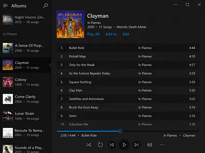 Simple Music App album app concept music software song ui uwp windows