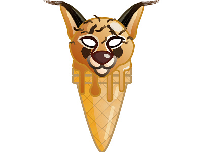 Caracal animals caracal design icea cream illustration vector