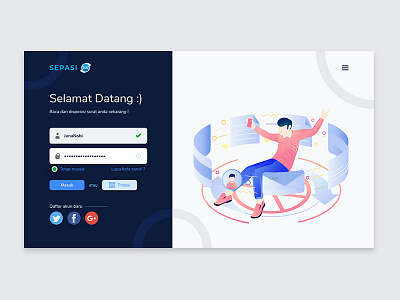 Login Web - SEPASI WEB APP animation app application blue brand branding design flat gradient icon identity logo tuban type typography ui ux web website